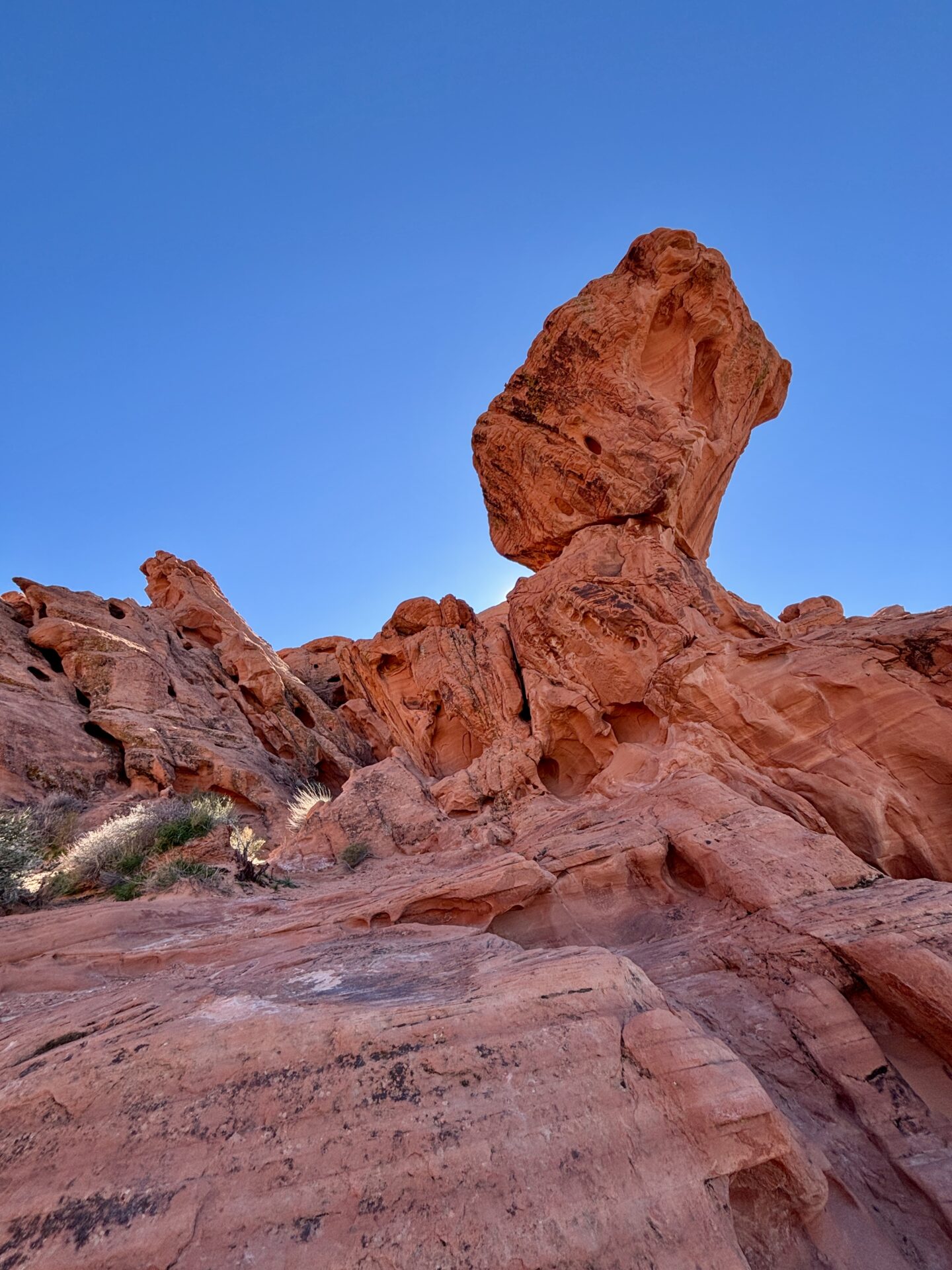 Wanderweg durch rote Felsen im Valley of Fire State Park nahe Las Vegas